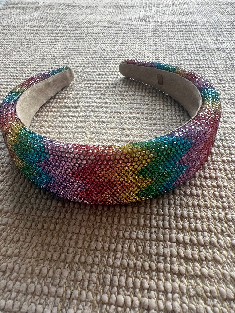 Bari Lynn Crystal-Embellished Rainbow Padded Headband
